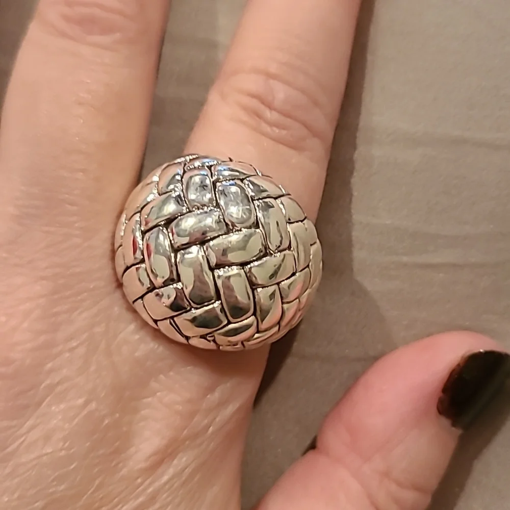 Sterling silver dome weave ring - Picture 1 of 7